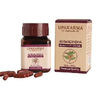 Pack of 2 Upakarma Pure Ashwagandha 500mg*2 at Rs.399 | Mrp Rs.699 (60 Capsules - Boost Immunity)